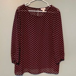 Maroon, 3/4 Sleeve Blouse
